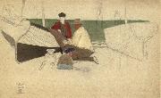 Joseph E.Southall Mending the Net oil on canvas